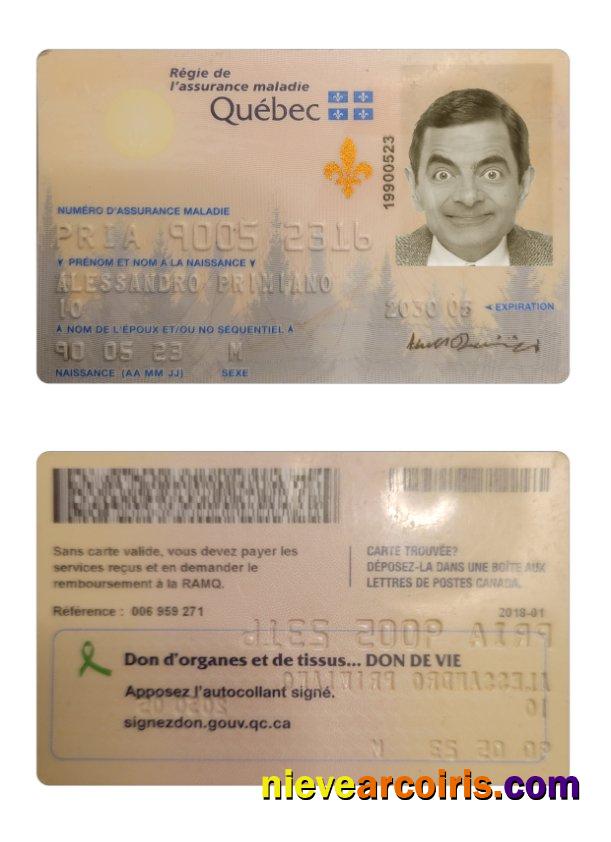 Canada Quebec health insurance card
